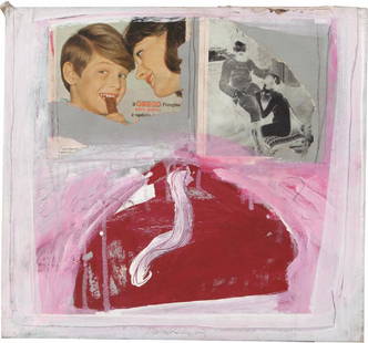PAOLO BARATELLA (1935-2000) Senza titolo: PAOLO BARATELLA (1935-2000) Senza titolo 1963 collage e olio su tela cm 60x65 firmato e datato in basso al centro provenienza: Soave Arte Moderna e Contemporanea, Alessandria Untitled 1963 collage and