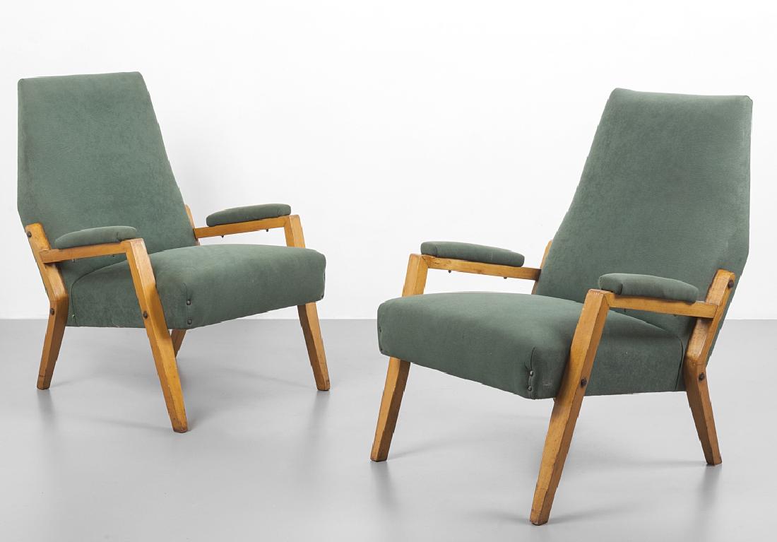 DUE POLTRONE, anni '50.  Legno di faggio, (1 of 1)