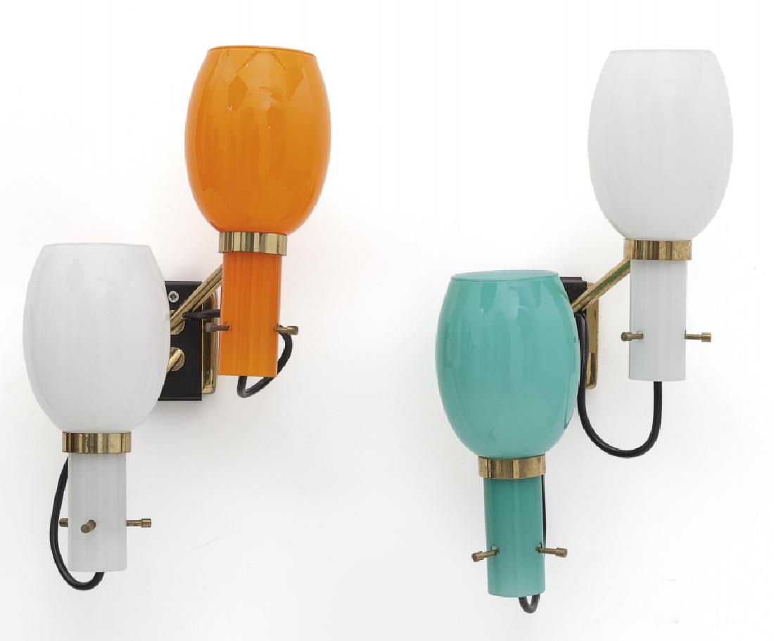 DUE LAMPADE DA PARETE, anni '60.  Ottone, (1 of 1)