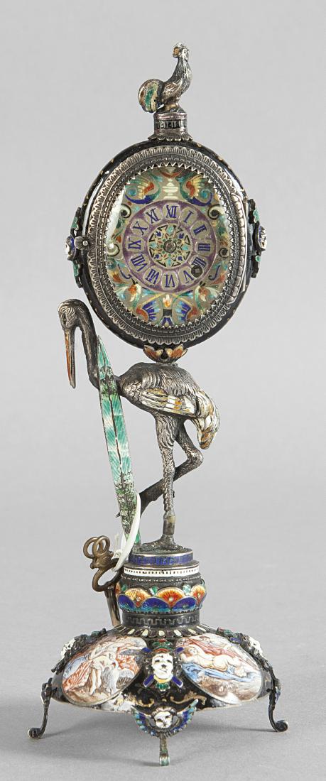 Orologio in argento e smalto decorato con (1 of 1)