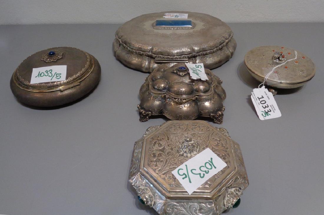 Cinque scatole in argento fine (1 of 1)