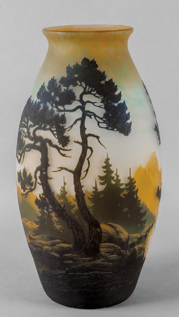 Grande vaso in vetro decorato all'acido a (1 of 4)