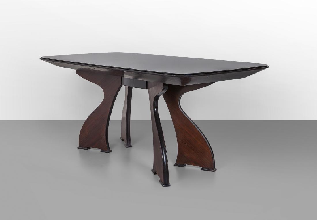 UN TAVOLO, anni '50.  Legno di mogano tinto (1 of 2)
