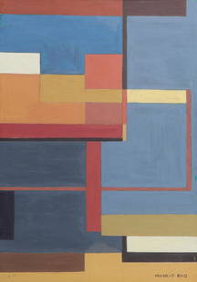 MANLIO RHO (1901-1957) Senza titolo: MANLIO RHO (1901-1957) Senza titolo 1939 tempera su cartone cm 48x33 firmato in basso a destra sul retro: timbro della Galleria Annunciata, Milano dichiarazione di autenticitÃ su foto a cura di Luc