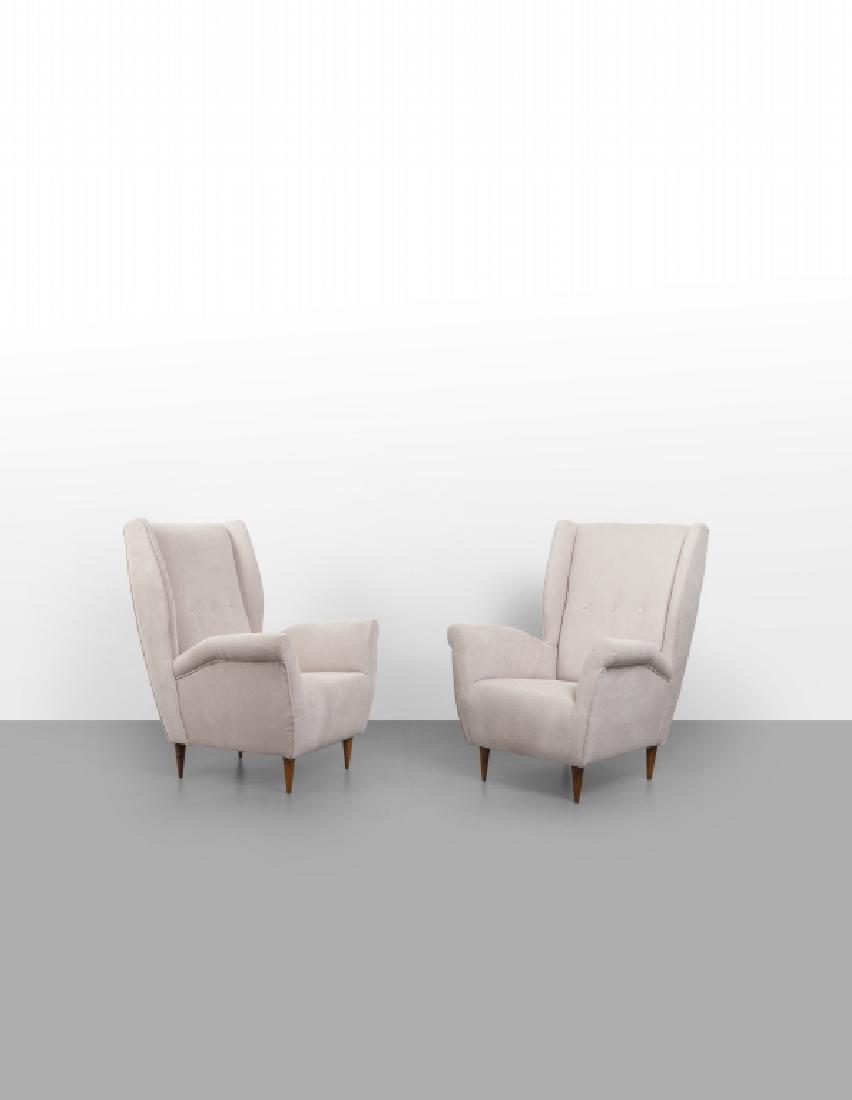 DUE POLTRONE, anni '50.  Strutture e gambe in (1 of 1)