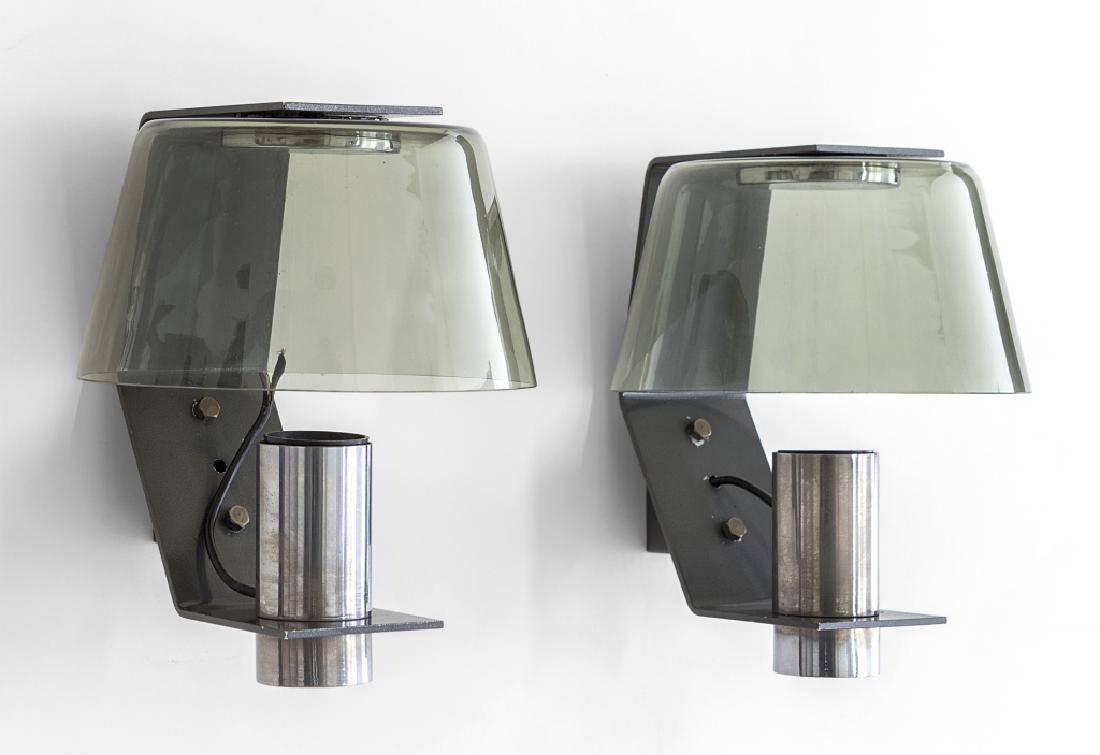 DUE LAMPADE DA PARETE, anni '70.  Alluminio (1 of 1)