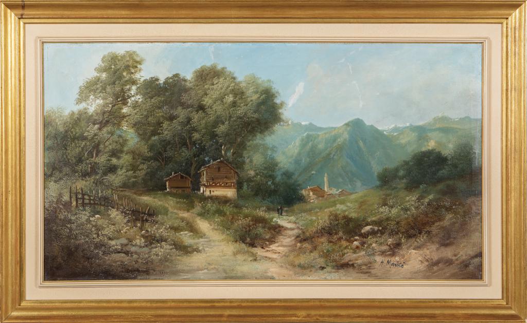 HENRY MARKO' (1855-1921) Tornando a: HENRY MARKO' (1855-1921) Tornando a casa olio cm.115x62 f.to in b. a s.