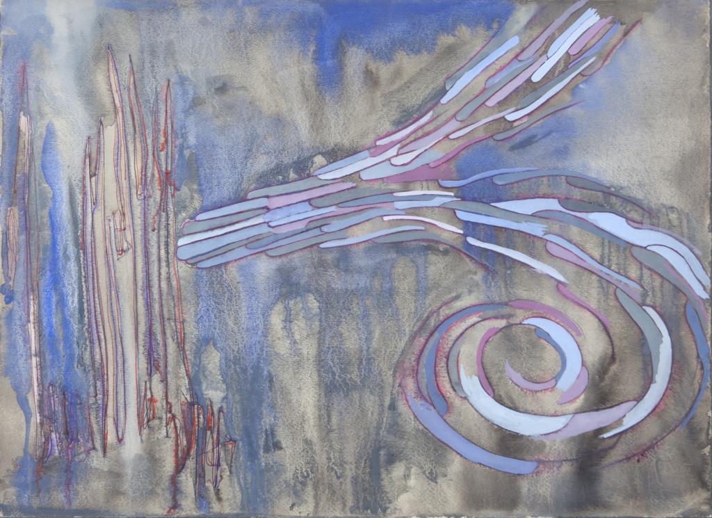 ACHILLE PERILLI (1927-) Senza titolo: ACHILLE PERILLI (1927-) Senza titolo 1952 inchiostro e tempera su carta cm 50,8x70 Untitled 1952 ink and tempera on paper 20x27,55 in esposizione: 1992, Achille Perilli. Le carte e i libri 1946-1992,