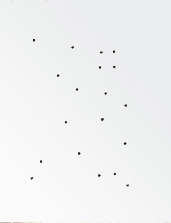 ALBERTO GARUTTI (1948-) Senza titolo: ALBERTO GARUTTI (1948-) Senza titolo 1995 specchio forato cm 62x48 firmato e datato sul retro provenienza: Collezione privata, Pescara Untitled 1995 perforated mirror 24,4x18,89 in signed and dated on