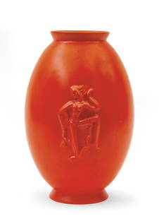 ANGELO BIANCINI  Un vaso in ceramica "1272": ANGELO BIANCINI Un vaso in ceramica "1272" per S.C.I. (SocietÃ  Ceramica Italiana, Laveno), disegno fine anni '30, produzione 1941. Formatura a colaggio, smalto mat. Marcato "lavenia N O 5-41" e con