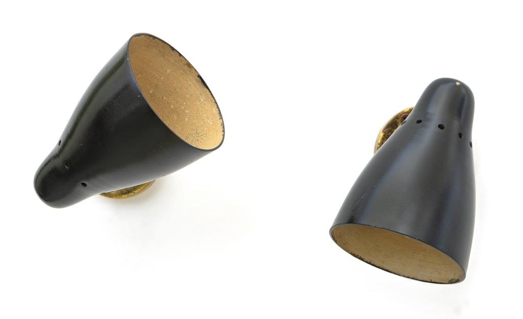 DUE LAMPADE DA PARETE, anni '50.  Ottone, (1 of 1)