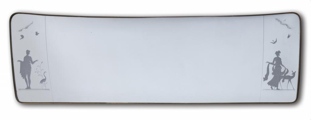 UNO SPECCHIO DA PARETE, anni '50.  Ottone, (1 of 1)