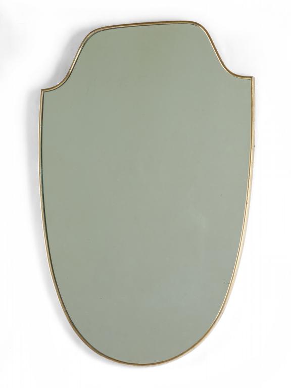 UNO SPECCHIO DA PARETE, anni '50.  Ottone, (1 of 1)
