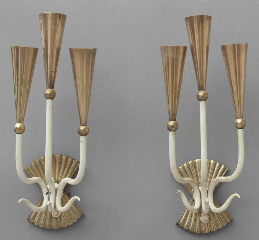 DUE LAMPADE DA PARETE, anni '50.  Ottone (1 of 1)