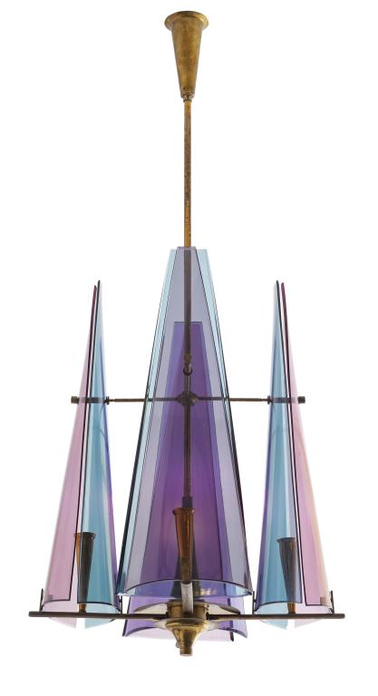 UNA LAMPADA A SOSPENSIONE, anni '60.  Ottone, (1 of 1)