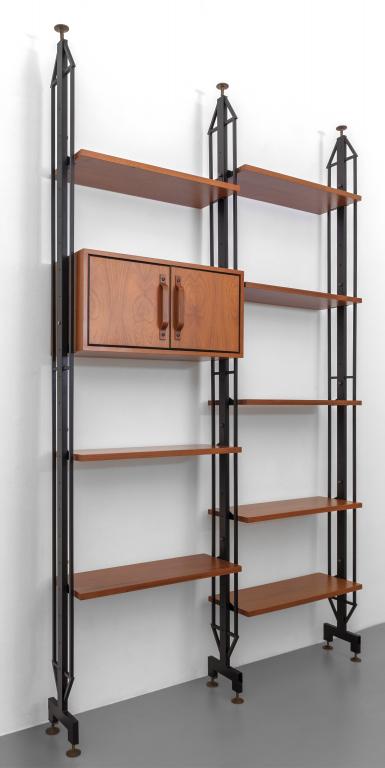 UNA LIBRERIA, anni '60.  Acciaio verniciato, (1 of 3)