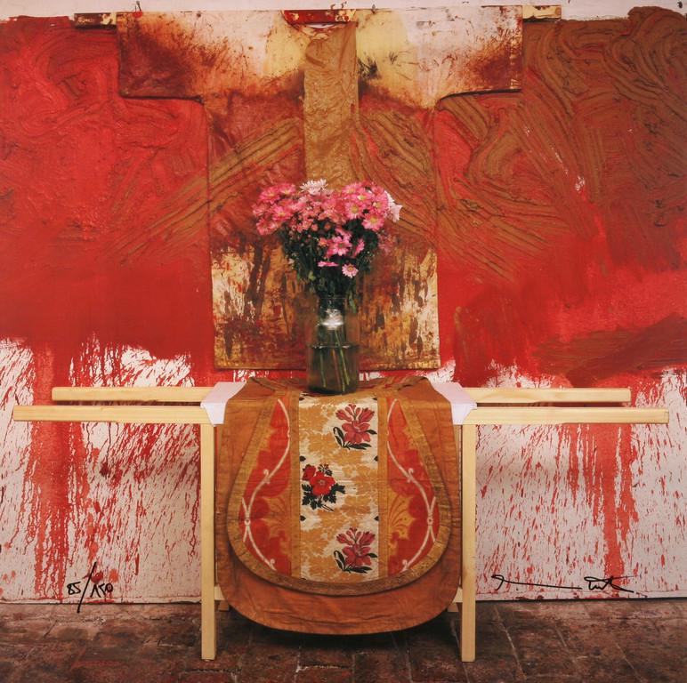 HERMANN NITSCH (1938-) Senza: HERMANN NITSCH (1938-) Senza titolo fotolito cm 66,5x67,5 esemplare 85/150 firmato in basso a destra numerato in basso a sinistra Untitled photolith 26,18x26,57 in edition 85/150 signed lower right nu