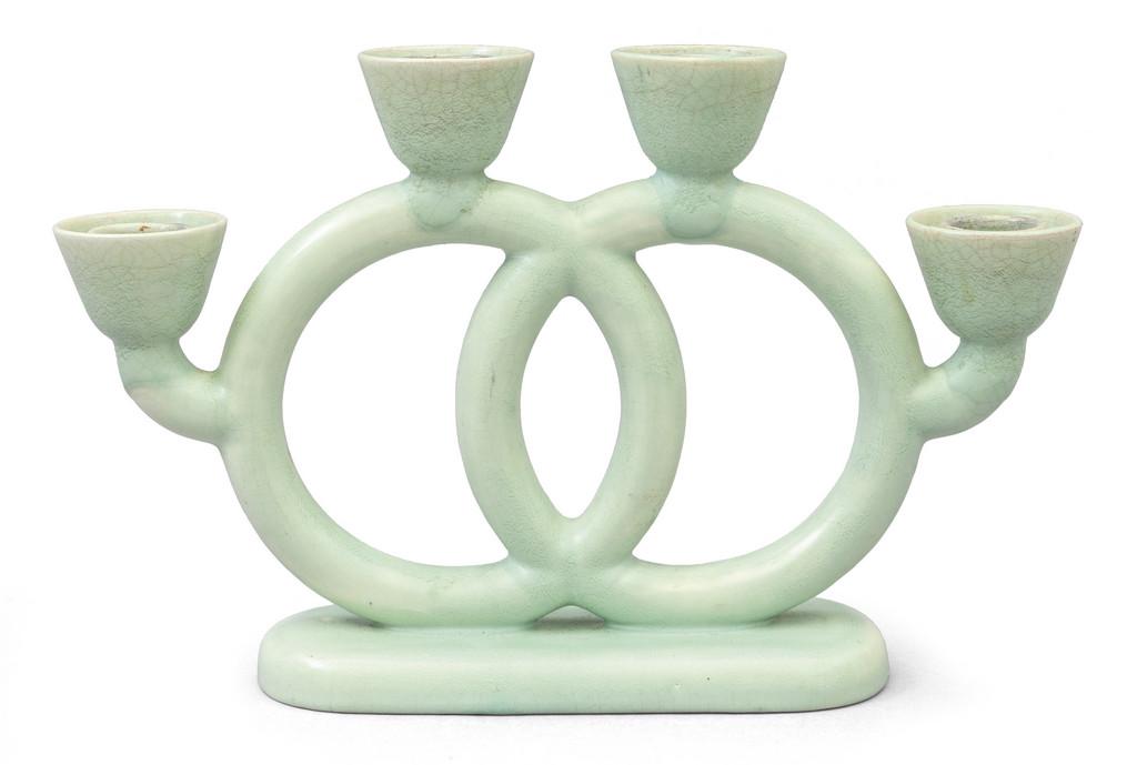 GUIDO ANDLOVIZ Un candeliere '1278' per: GUIDO ANDLOVIZ Un candeliere '1278' per S.C.I. (SocietÃ Ceramica Italiana), Laveno, disegno anni '30, produzione 1948. Marcato col simbolo grafico della manifattura e datato 1-48. Altezza cm 19,5,