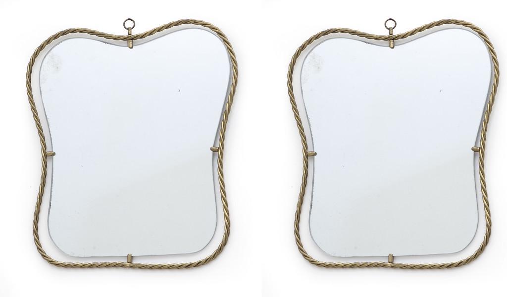DUE SPECCHI DA PARETE, anni '50.  Ottone, (1 of 1)