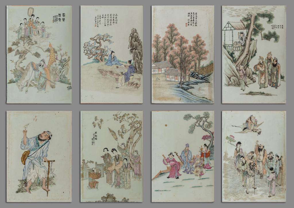 Otto placche in porcellana decorate in (1 of 8)