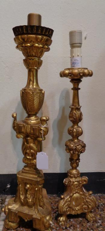 Due candelieri in legno intagliato e dorato, (1 of 1)