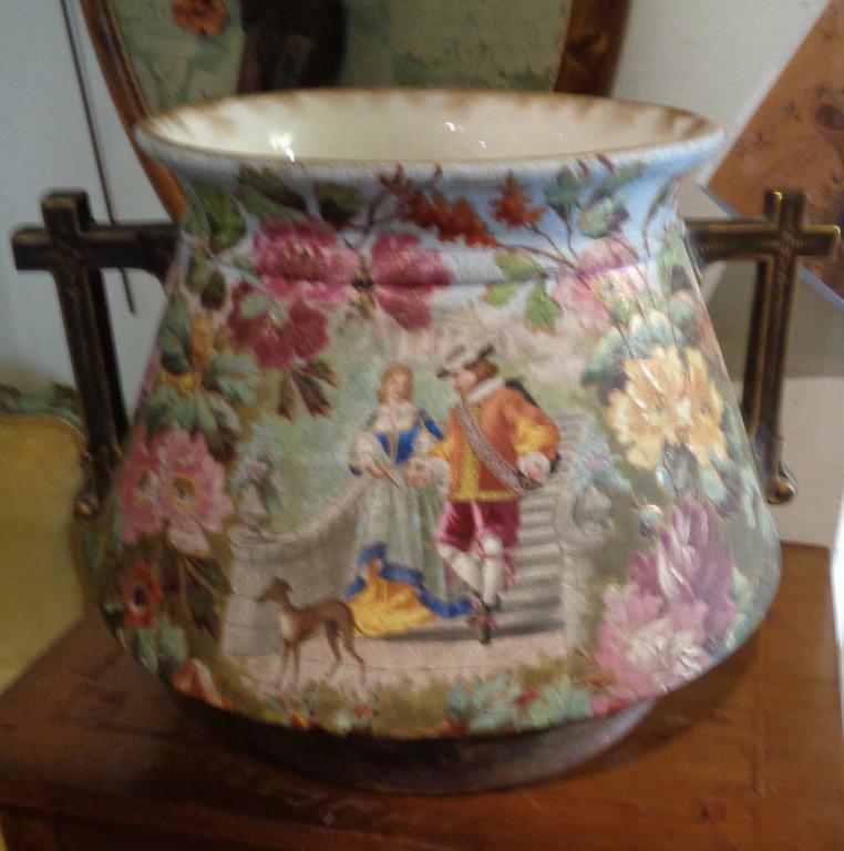 Grande cachepot Liberty decorato con fiori e (1 of 1)