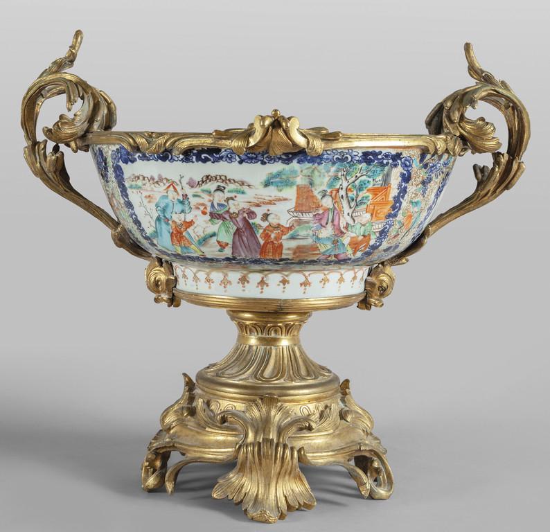 Grande coppa in porcellana di Cina montata in (1 of 3)