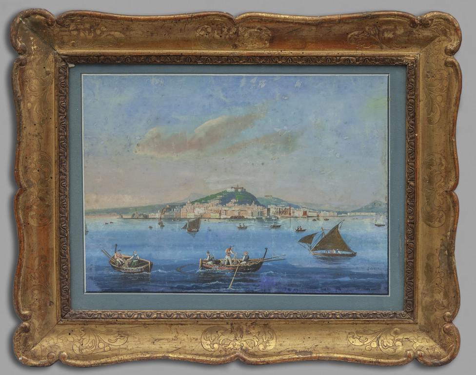 "Veduta di Napoli" tempera metÃ  sec.XIX cm. (1 of 1)
