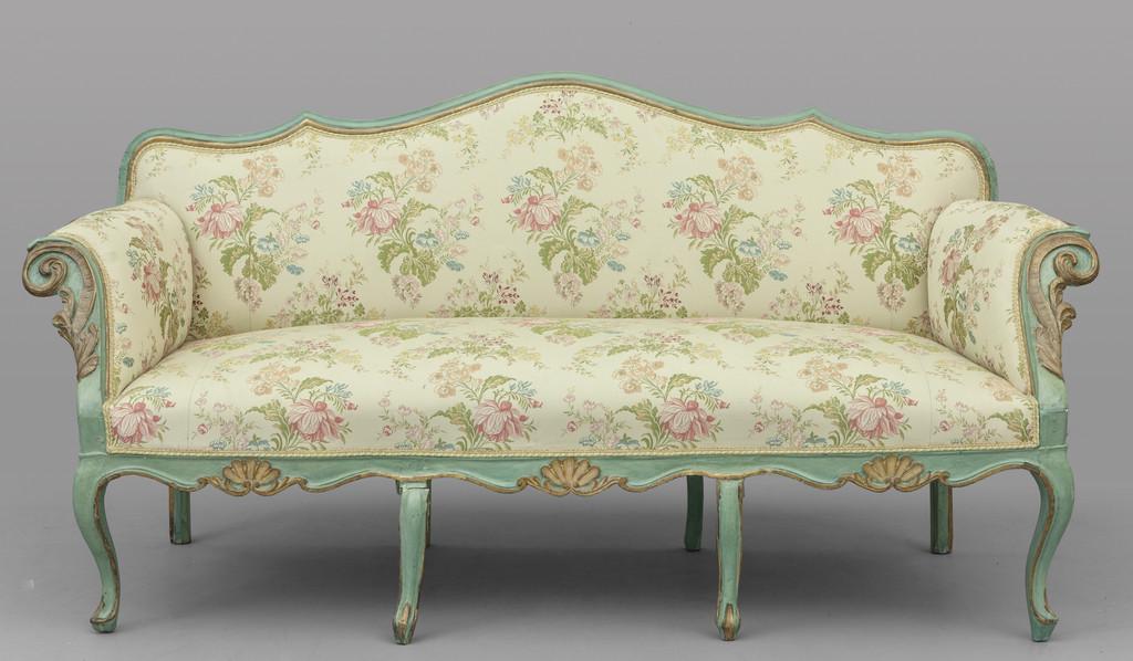 Divano Luigi XIV in legno laccato, (1 of 1)