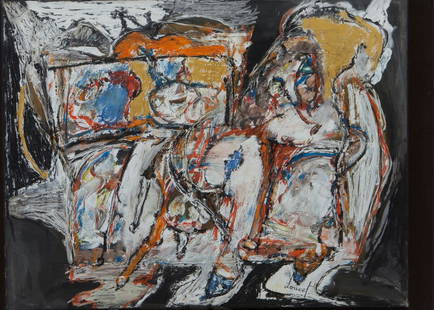 JACQUES DOUCET (1924-1994) Senza titolo: JACQUES DOUCET (1924-1994) Senza titolo 1965olio su carta intelata cm 50x65,5firmato in basso a destrafirmato e datato sul retrodichiarazione di autenticità di Rinaldo Rotta sul retroUntitled 1965oil