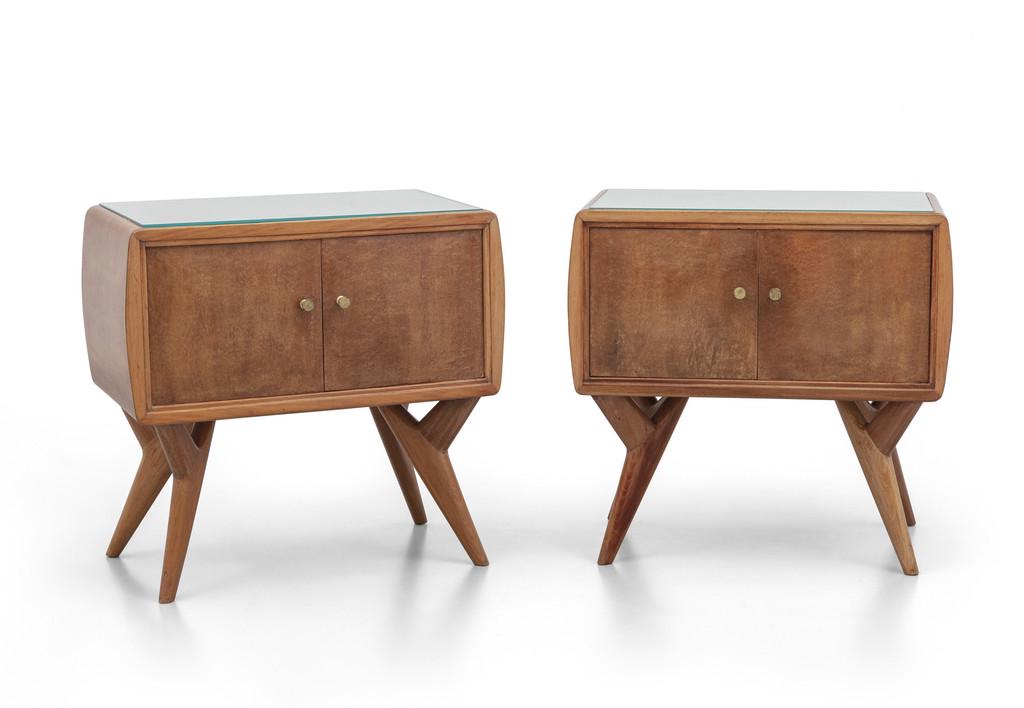 DUE COMODINI, anni '50.  Legno di frassino, (1 of 1)