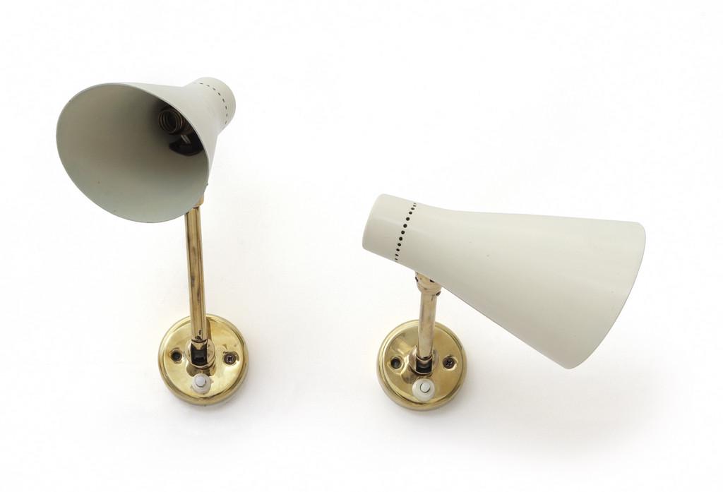 DUE LAMPADE DA PARETE, anni '50.  Ottone, (1 of 1)