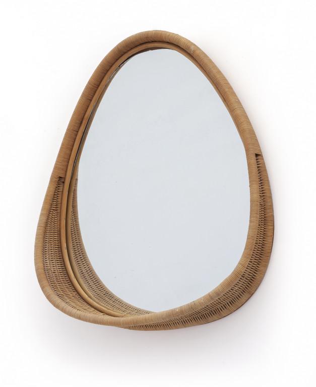 UNO SPECCHIO DA PARETE, anni '60.  Midollino, (1 of 1)