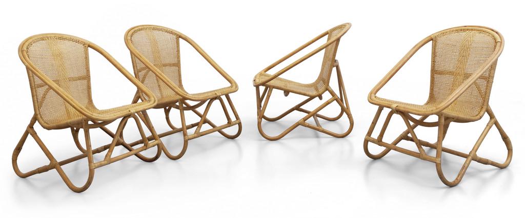 QUATTRO POLTRONCINE, anni '60.  BambÃ¹ e canna (1 of 1)