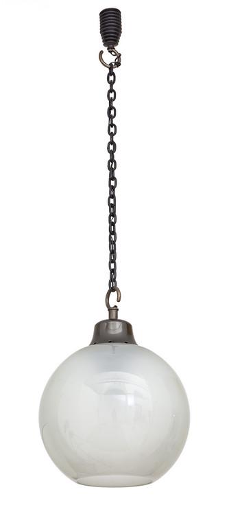 LUIGI CACCIA DOMINIONI Una lampada a: LUIGI CACCIA DOMINIONI Una lampada a sospensione 'LS10' ('Boccia') pe AZUCENA, 1964. Alluminio verniciato, vetro soffiato satinato internamente. Diametro diffusore cm 40. Letteratura: Giuliana Gramign