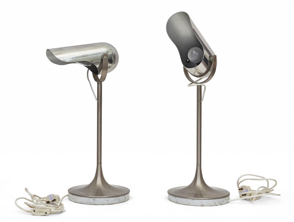 DUE LAMPADE DA TAVOLO, anni '70.  Marmo, (1 of 1)