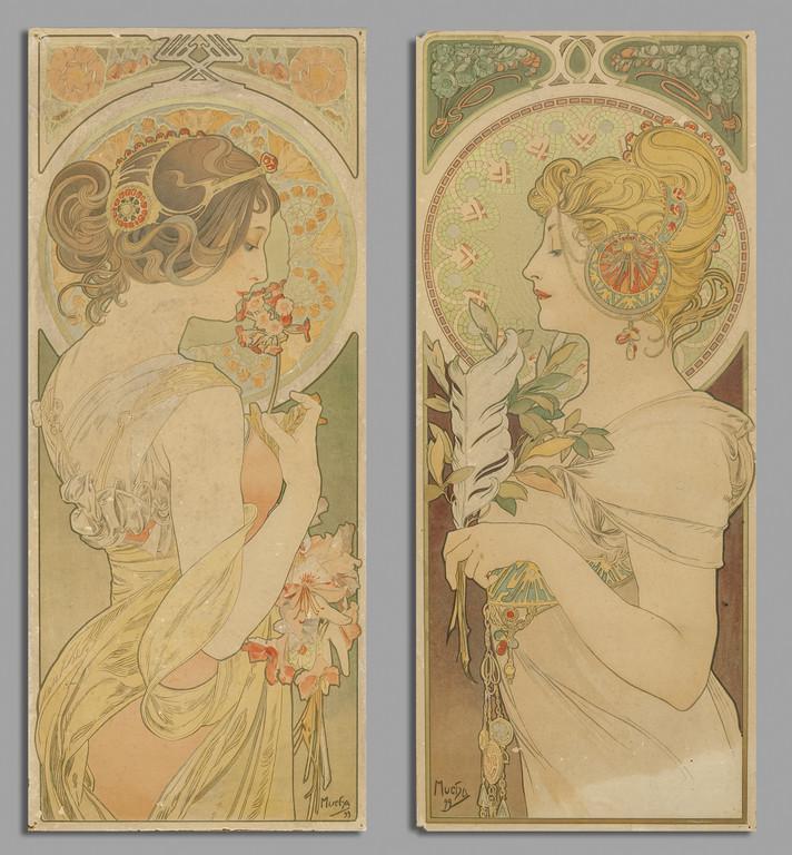 Alfons Mucha (1860-1939) "Giovani ragazze (1 of 3)