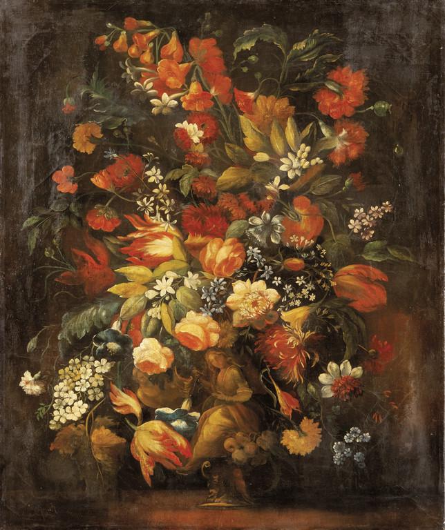 "Natura morta con vaso di metallo" olio inizi (1 of 1)