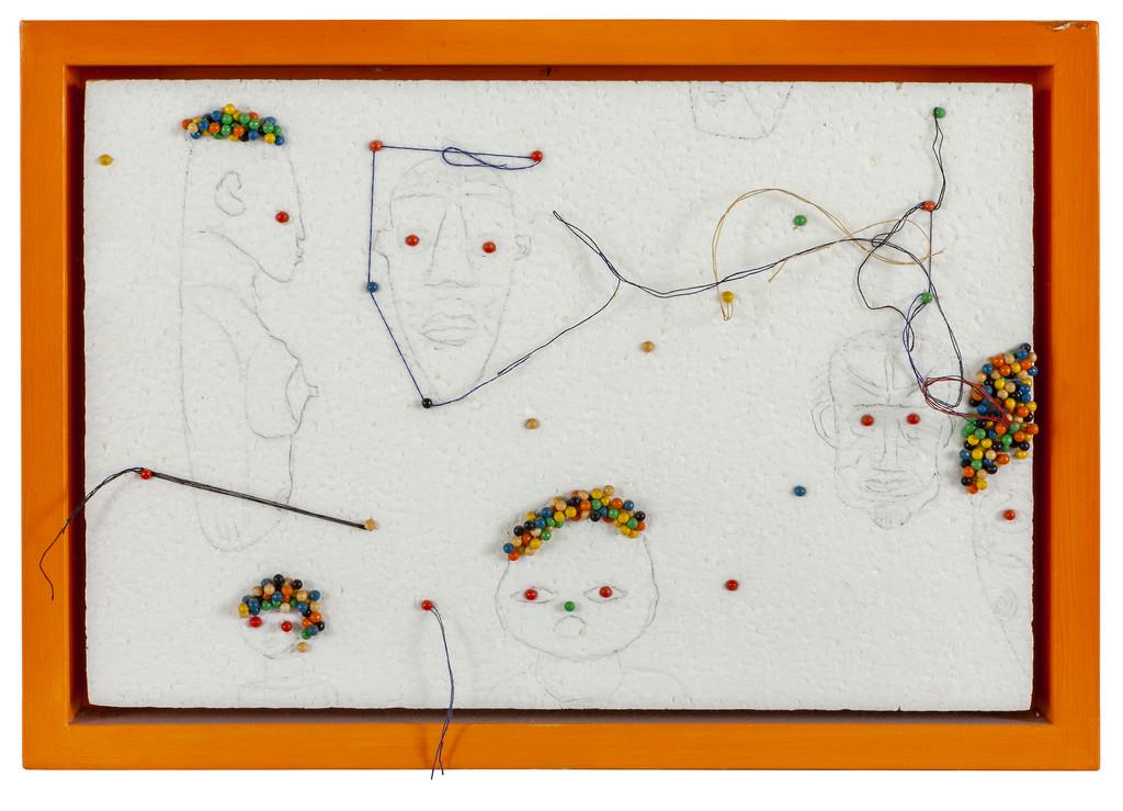 PASCALE MARTHINE TAYOU (1967-) Dalla serie: PASCALE MARTHINE TAYOU (1967-) Dalla serie "Magicien blanc" 2007-2008 tecnica mista e collage su polistirolo cm 20x30 firmato,datato e titolato sul retro From the series "Magicien blanc" 2007-2008 mix