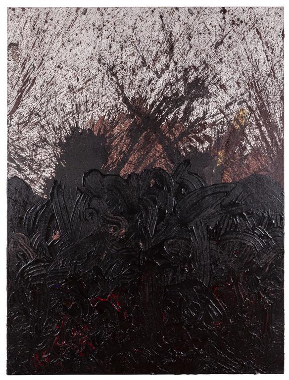 HERMANN NITSCH (1938-) Senza titolo: HERMANN NITSCH (1938-) Senza titolo 2012 acrilico su tela cm 200x150 firmato e datato sul retro autentica dell'Archivio Nitsch N.HF_12_12 firmato dall'artista con timbro di o.m. Theater archiv N.502 U