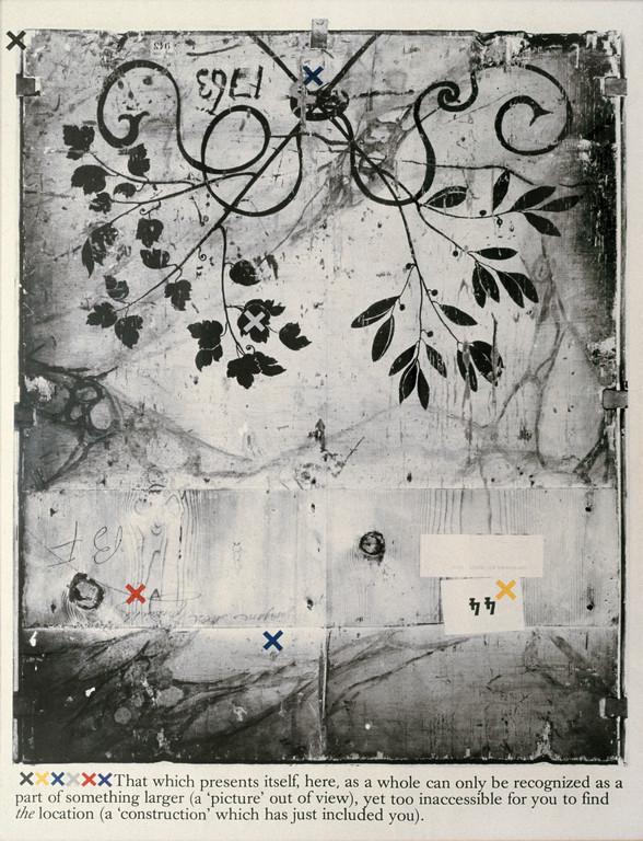 JOSEPH KOSUTH (1945-) Cathexis 33: JOSEPH KOSUTH (1945-) Cathexis 33 1981 fotografia con interventi manuali cm 262x202 certificato di autenticitÃ e proprietÃ a cura dell'artista provenienza: Collezione Pierluigi e Natalina Remott