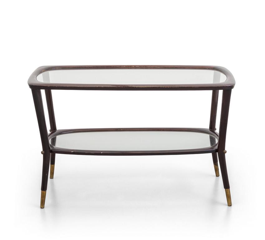 UN TAVOLINO, anni '50.  Legno di mogano, (1 of 2)