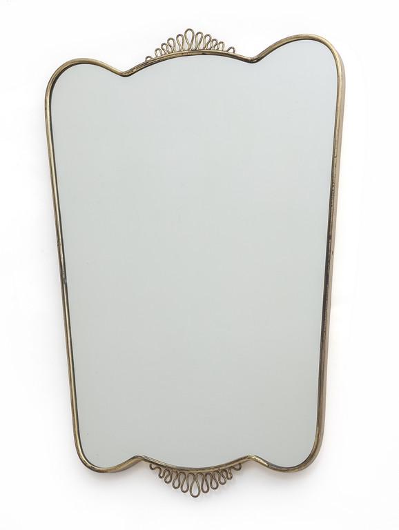 UNO SPECCHIO DA PARETE, anni '50.  Ottone, (1 of 1)