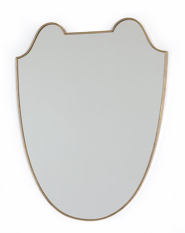 UNO SPECCHIO DA PARETE, anni '50.  Ottone, (1 of 1)