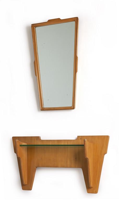 UNA CONSOLE PENSILE CON SPECCHIERA, anni '50. (1 of 1)