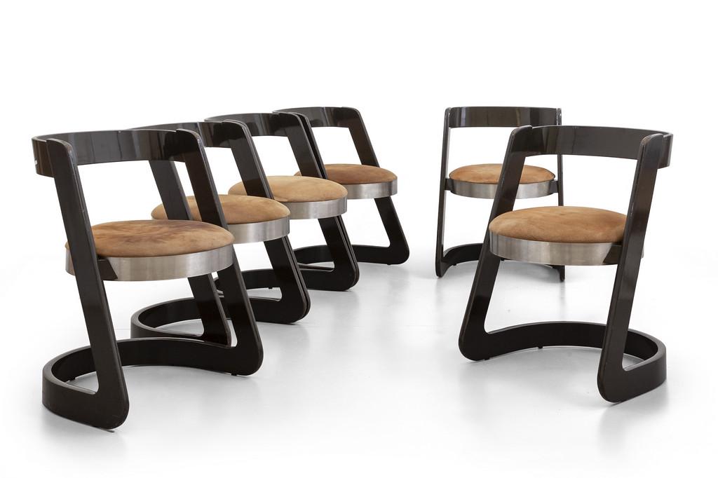 WILLY RIZZO  Sei sedie, anni '70.  Legno (1 of 2)