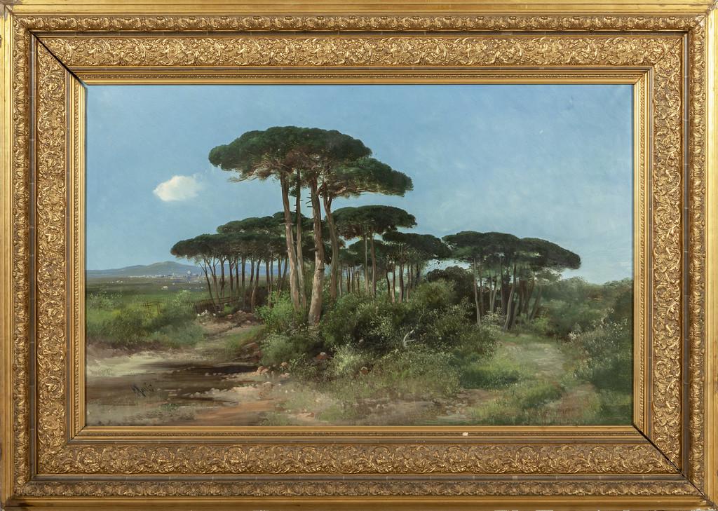 HENRY MARKO' (1855-1921) Marina di: HENRY MARKO' (1855-1921) Marina di Pisa olio cm.120x75 f.to b. a s.