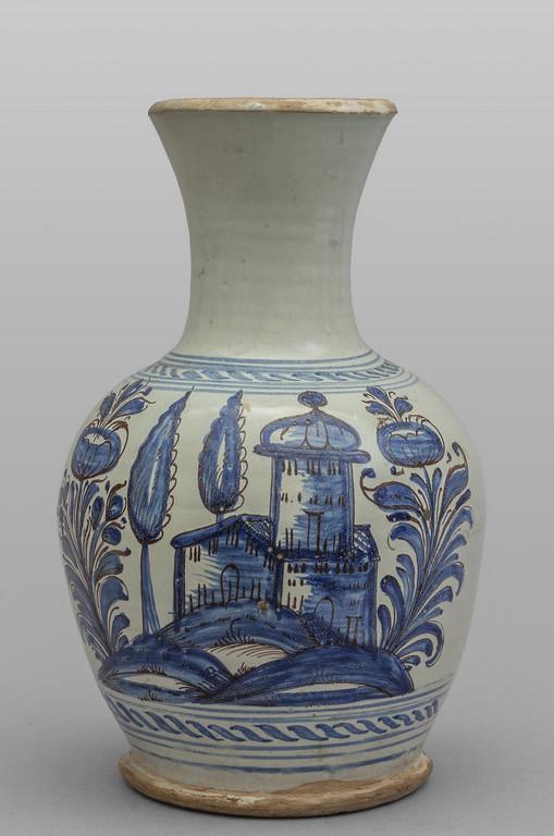 Bottiglia in ceramica decorata a paesaggio, (1 of 1)