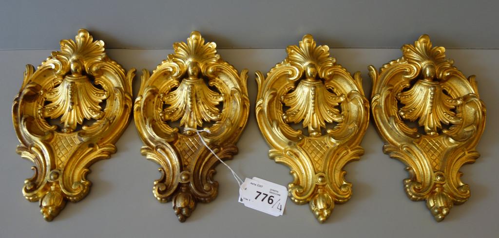 Quattro placche Luigi Filippo in bronzo dorato, (1 of 1)