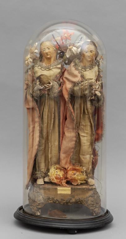 Sante, gruppo in terracotta policroma sec.XIX, (1 of 2)